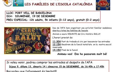 SORTIDA NADALENCA PER A TOTES LES FAMILIES (CIRC HISTÒRIC RALUY 19/12 – 11:30 – PORT VELL)